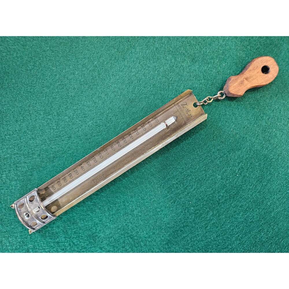 Antique Brass Taylor Thermometer.